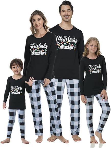 VENTELAN Family Matching Christmas Pajamas Set Holiday Santa Claus Sleepwear Xmas PJS Set for Couple | Amazon (US)