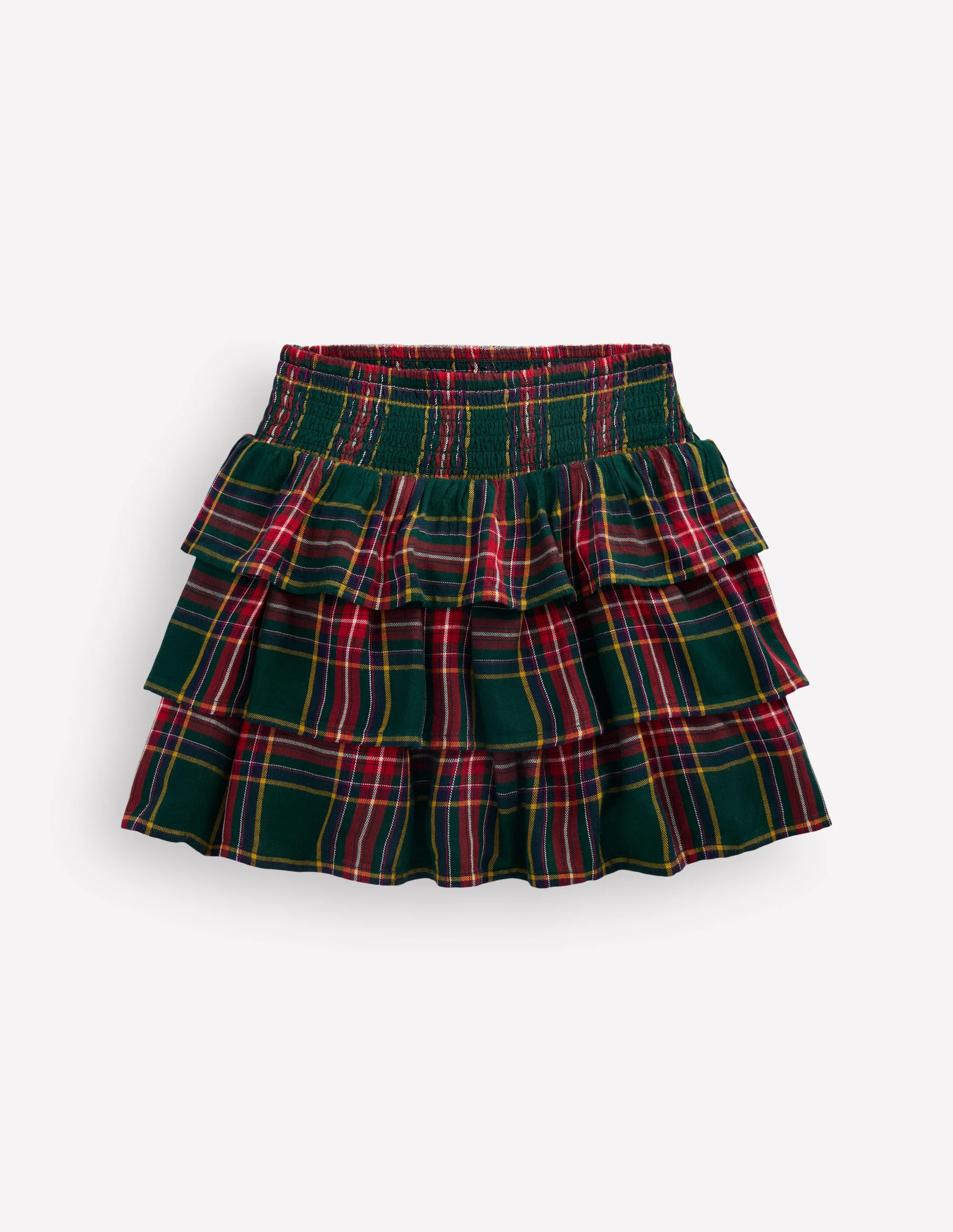 Boden Girls Smocked Waist Ruffle Skirt in Green | Size 6-7 Years | Boden (US)