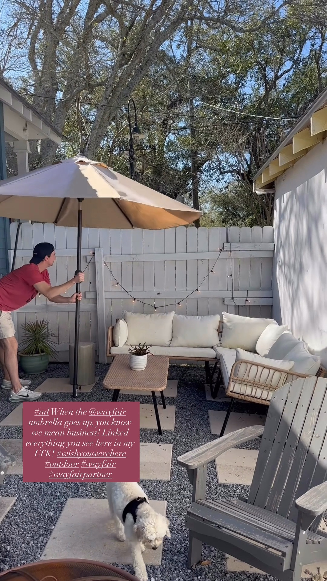 When the @Wayfair umbrella goes up, you know we mean business! Linked everything you see here in my LTK! #ad #wishyouwerehere #outdoor #wayfair #wayfairpartner 



#LTKHome #LTKdayinmylife #LTKSeasonal