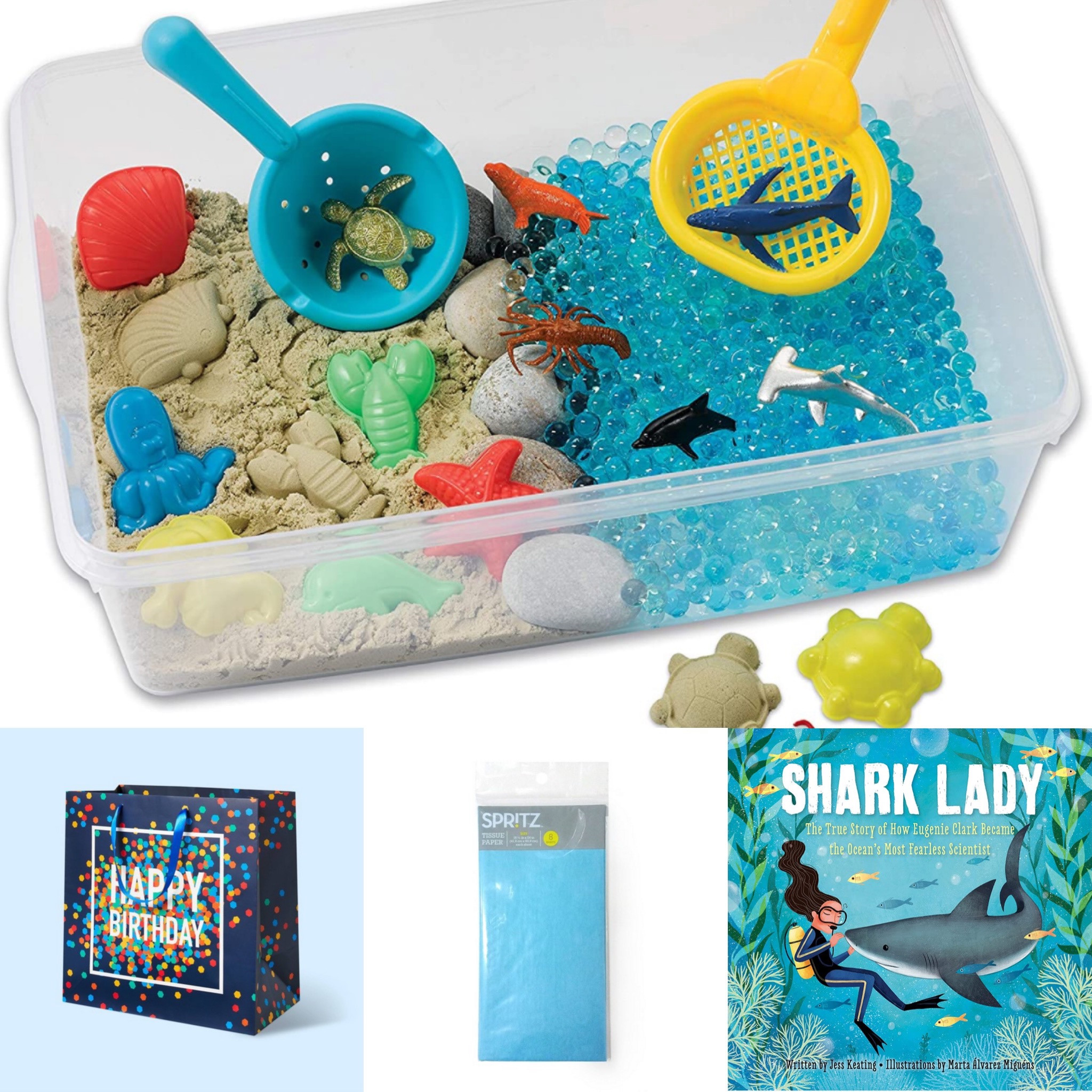 An ocean themed sensory bin & new picture book make the perfect gift for a shark loving toddler! 🦈 

#LTKGiftGuide