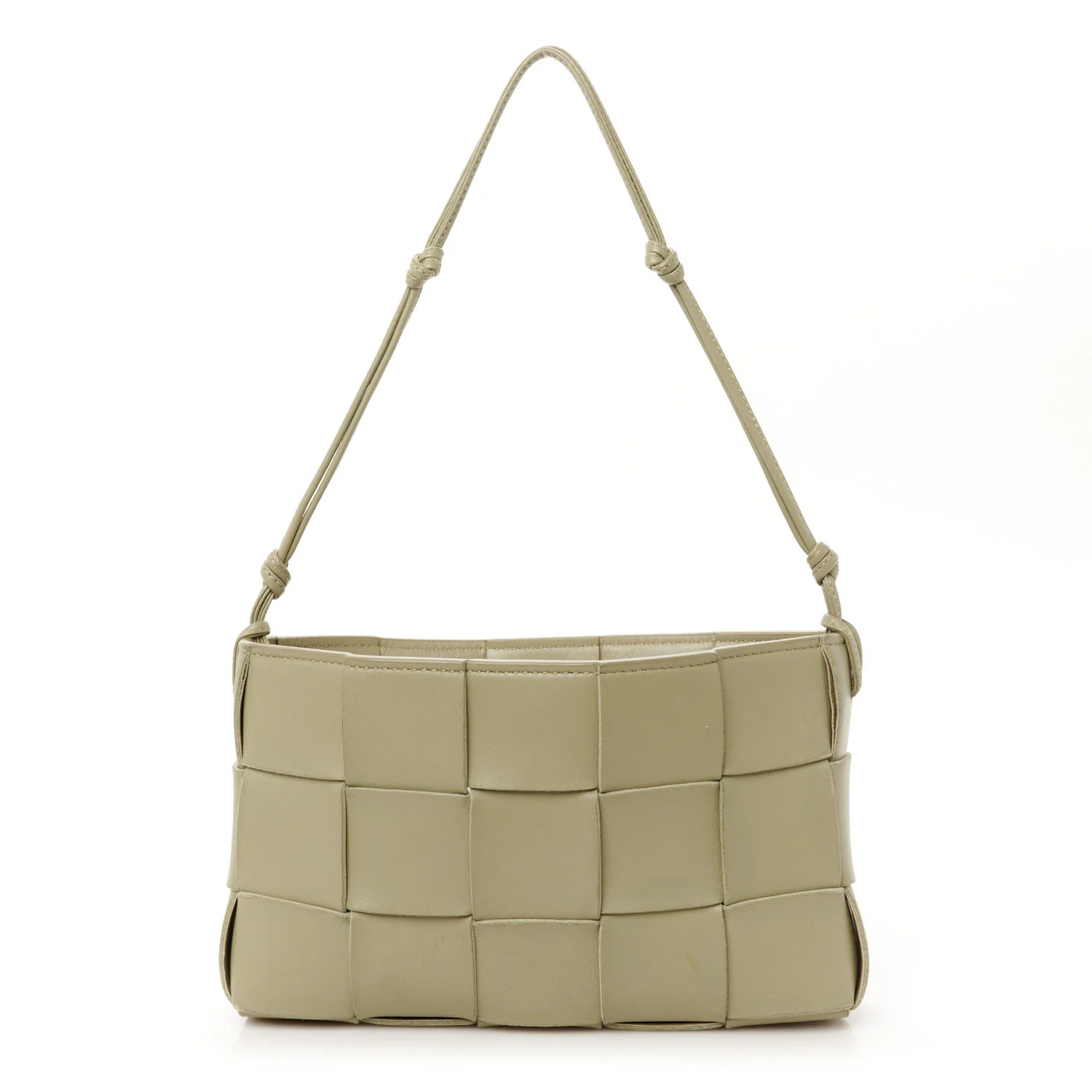 Calfskin Maxi Intrecciato Cassette Pouch On Strap Travertine | FASHIONPHILE (US)