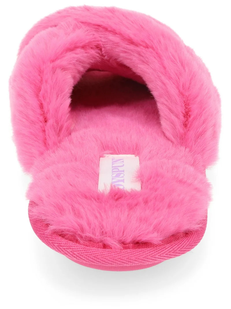 Joyspun Women's Faux Fur X-Band Slippers | Walmart (US)