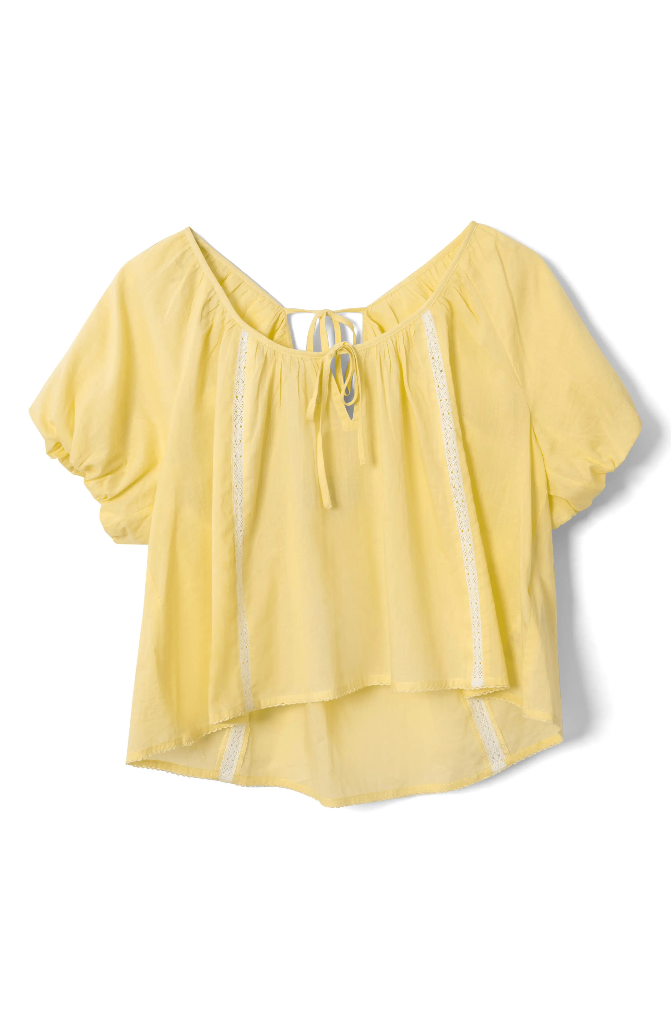Damson Madder Maura Lace Trim Top in Butter at Nordstrom, Size 12 Us | Nordstrom
