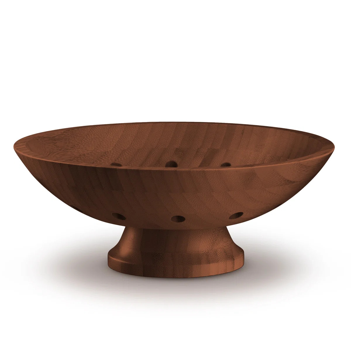 Bamboo Footed Fruit Bowl and Serving Platter | Decorative Wood Fruit Basket with Airflow Ventilat... | Wayfair North America
