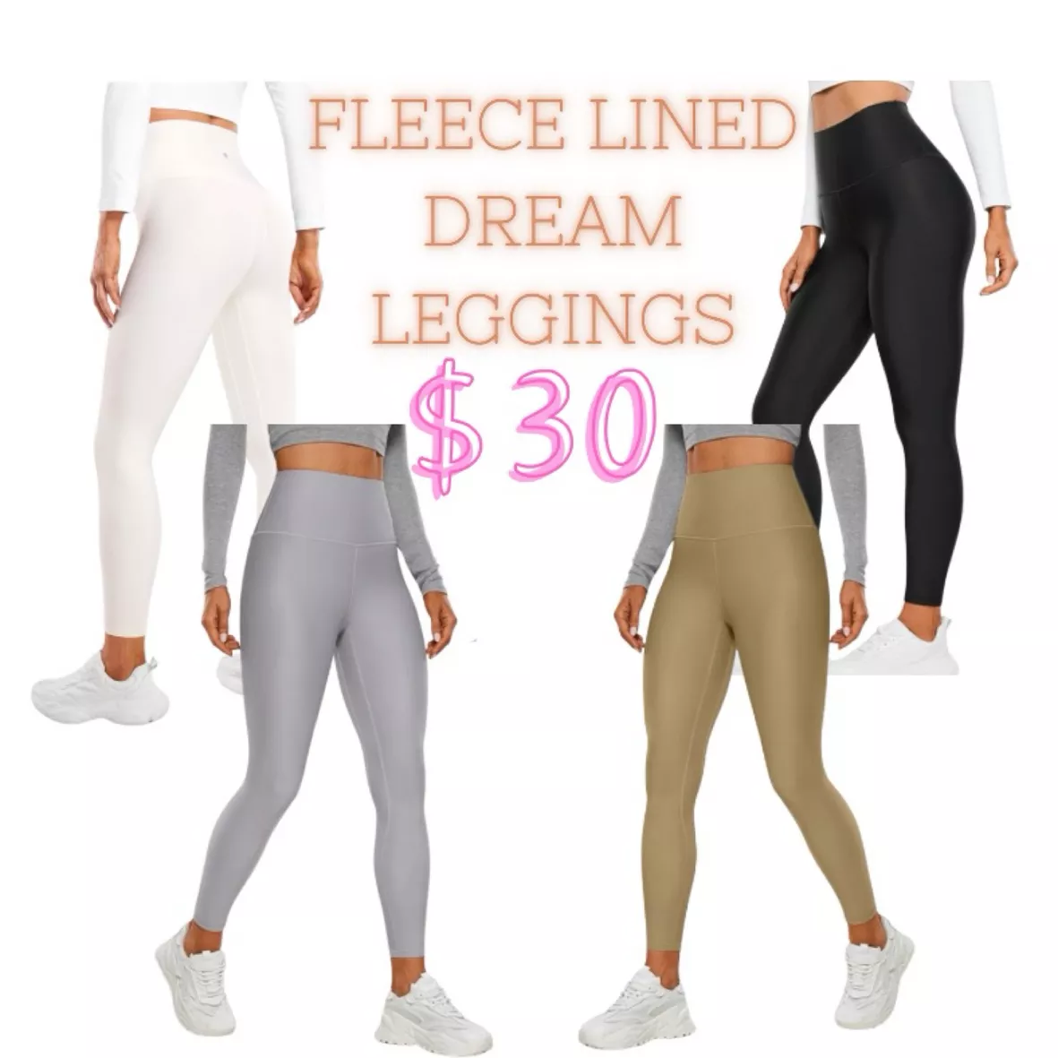  Womens Fleece Lined Leggings 25 - High Waisted
