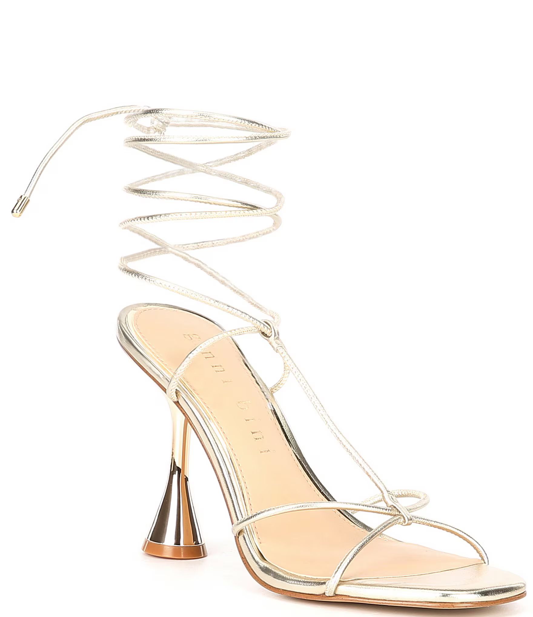 BardiTwo Metallic Leather Strappy Ankle Wrap Dress Sandals | Dillard's