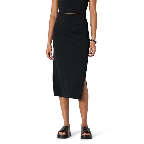 Amazon Essentials Women's Slim-Fit Ruched Matte Jersey Midi Skirt | Amazon (US)
