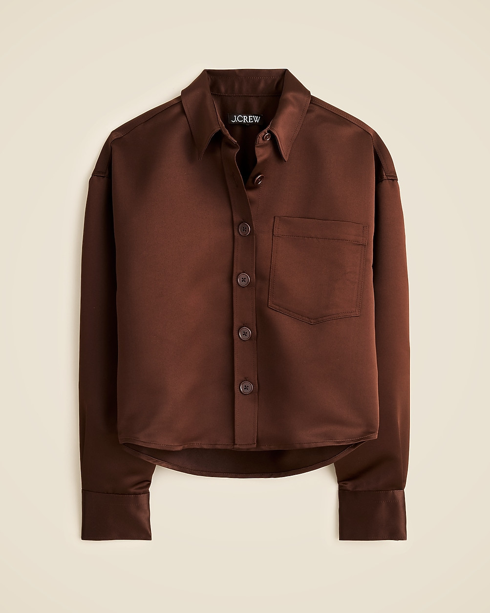 &Eacute;tienne cropped button-up shirt in duchesse satin | J. Crew US