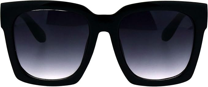 Amazon.com: SUPER Oversized Square Sunglasses Womens Mod Hipster Shades Black, Gradient Lens : Cl... | Amazon (US)