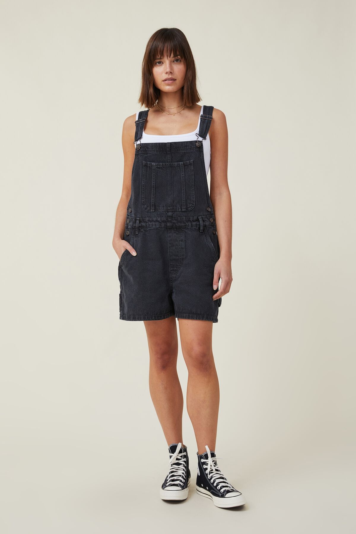 Utility Denim Short Overall | Cotton On (US)