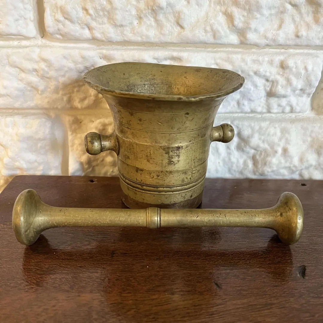 Antique Apothecary Solid Brass Mortar and Pestle - Handles - Cooking - Spices - Etsy | Etsy (US)