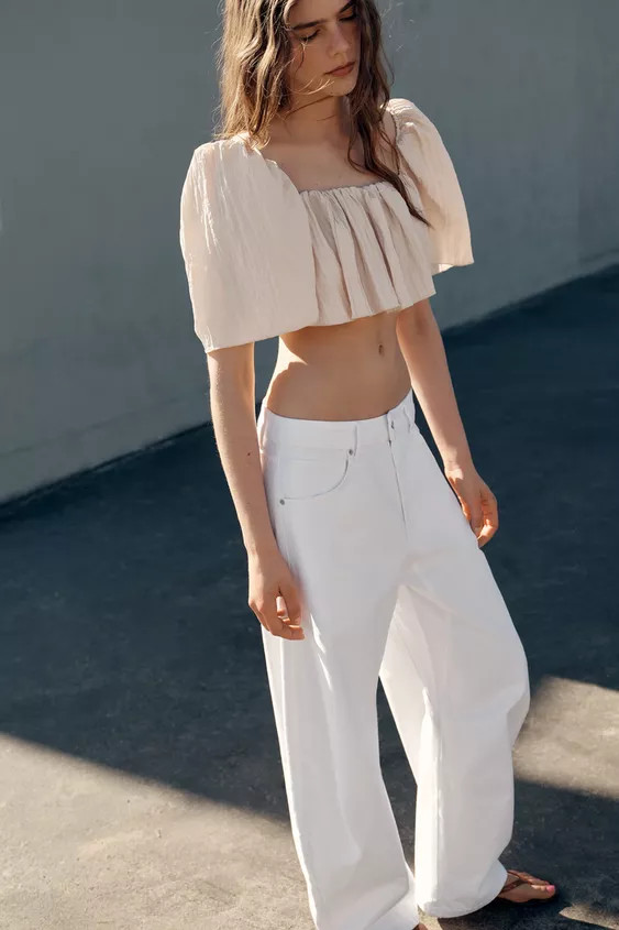 WRINKLED EFFECT CROP TOP | Zara US