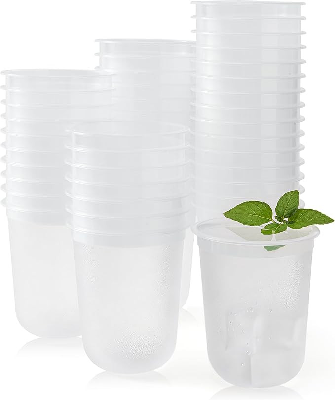 50 Pack Frosted Plastic Cups Clear Disposable Cocktail Glasses for Graduation Wedding Holiday Bir... | Amazon (US)