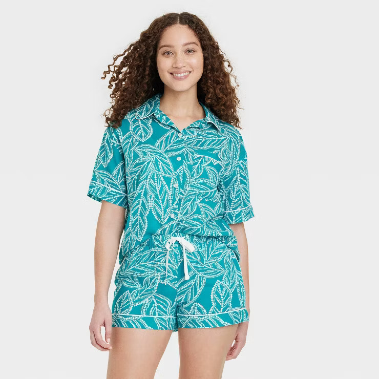 Women's Simply Cool Short Sleeve Notch Collar Top - Stars Above™ | Target