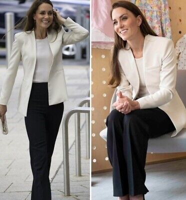 NTW Zara Inverted Lapel Blazer Kate Middleton Ecru Long Blazer ASO Medium  | eBay | eBay US
