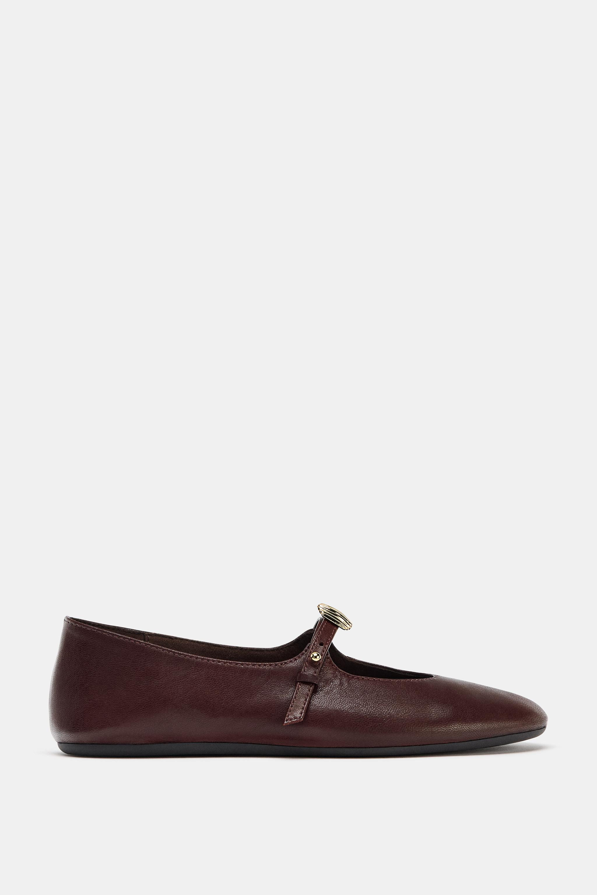 SOFT LEATHER BALLET FLATS | Zara US