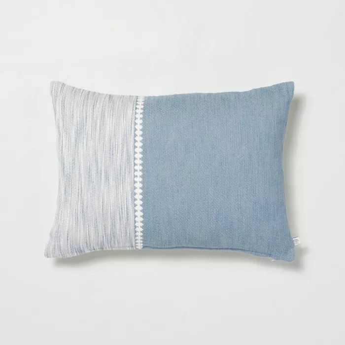 Diamond Stripe Color Block Bed Pillow with Zipper - Hearth & Hand™ with Magnolia | Target
