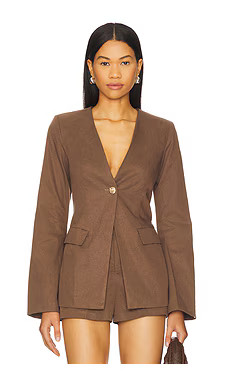 SNDYS Emilie Fitted Blazer in Coffee from Revolve.com | Revolve Clothing (Global)
