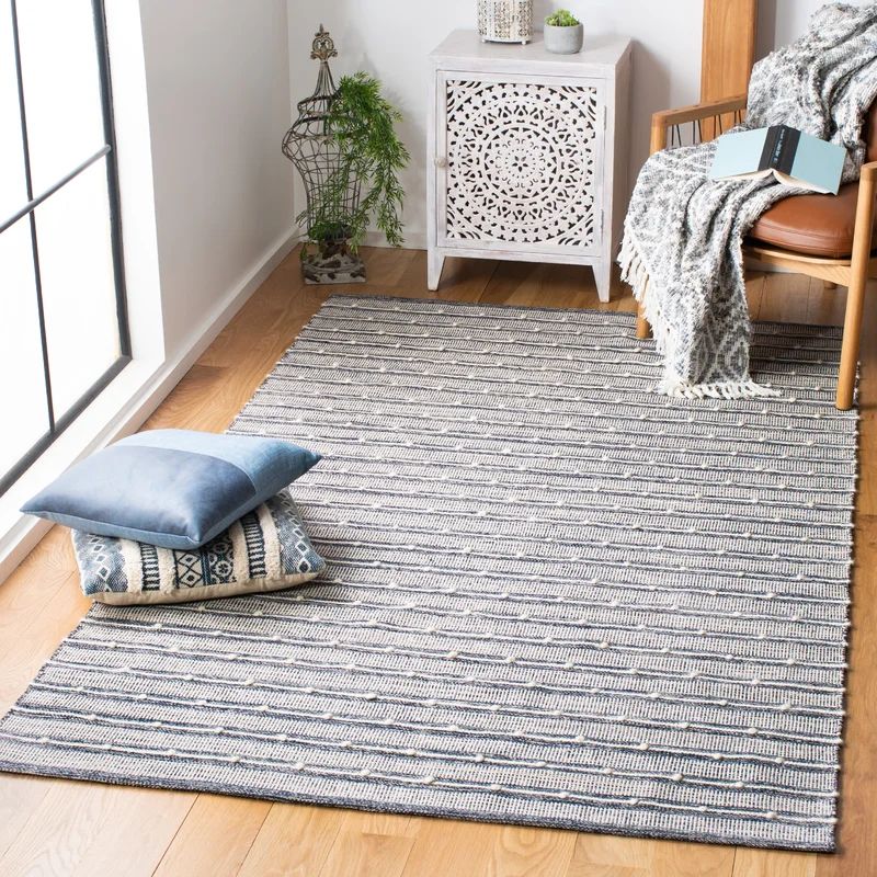 Dorman Handmade Flatweave Navy Rug | Wayfair North America