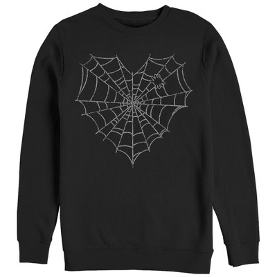 Women's CHIN UP Halloween Heart Spider Web Sweatshirt | Target