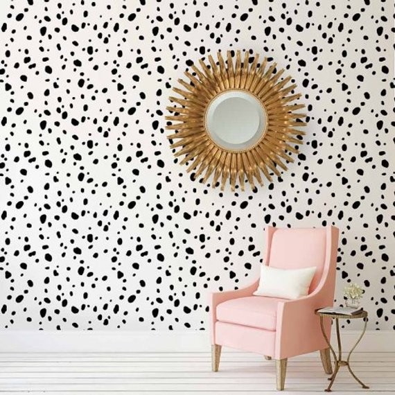Dalmatian Spots Allover Stencil - Better than Wallpaper - Easy to Use! - Great for a Quick Room Reno | Etsy (US)