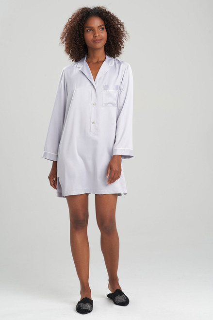Feathers Satin Essentials Notch Collar Sleepshirt | Natori