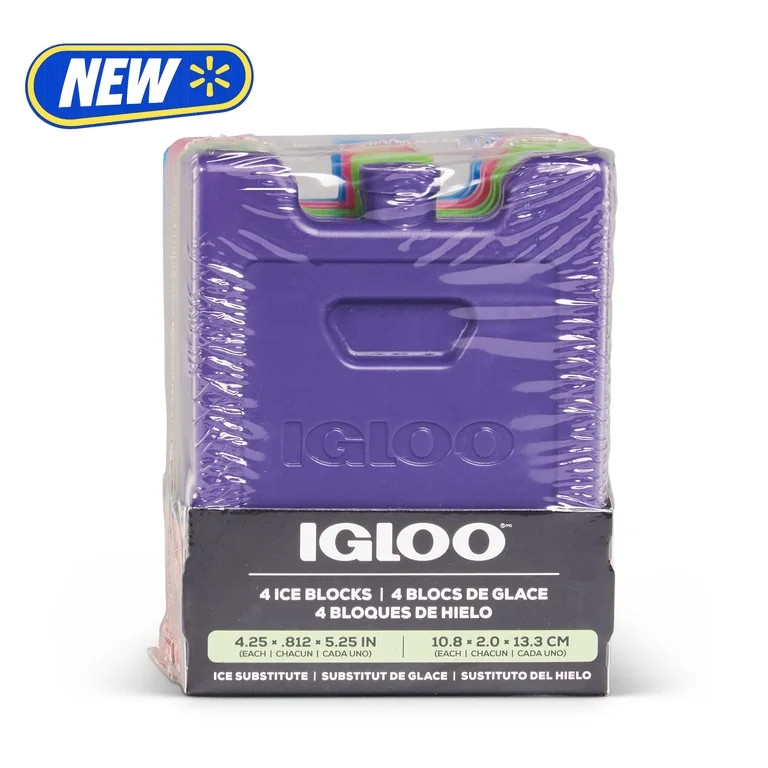 Igloo 4-Pack MaxCold Small Ice Freeze Block, Multi Color, Made for Portable Food Cooling | Walmart (US)