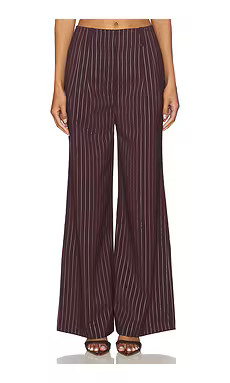 SIMONMILLER Bloo Pinstripe Pant in Bordeaux Metallic Pinstripe from Revolve.com | Revolve Clothing (Global)