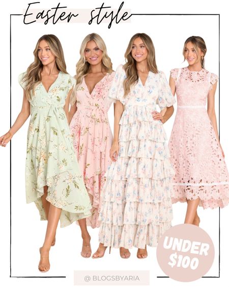 Pretty spring dresses to wear for Easter!! Love the florals and pastel colors! Wrap dress, midi dress, spring dress, Easter dress, lace dress 

#LTKFind #LTKstyletip #LTKSeasonal