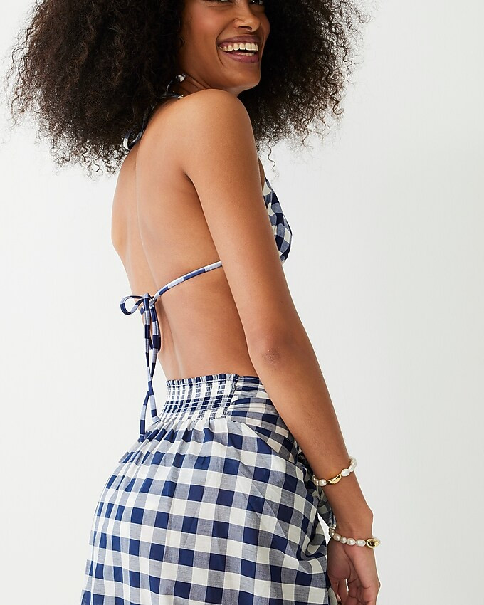 Draped beach sarong  in gingham | J. Crew US