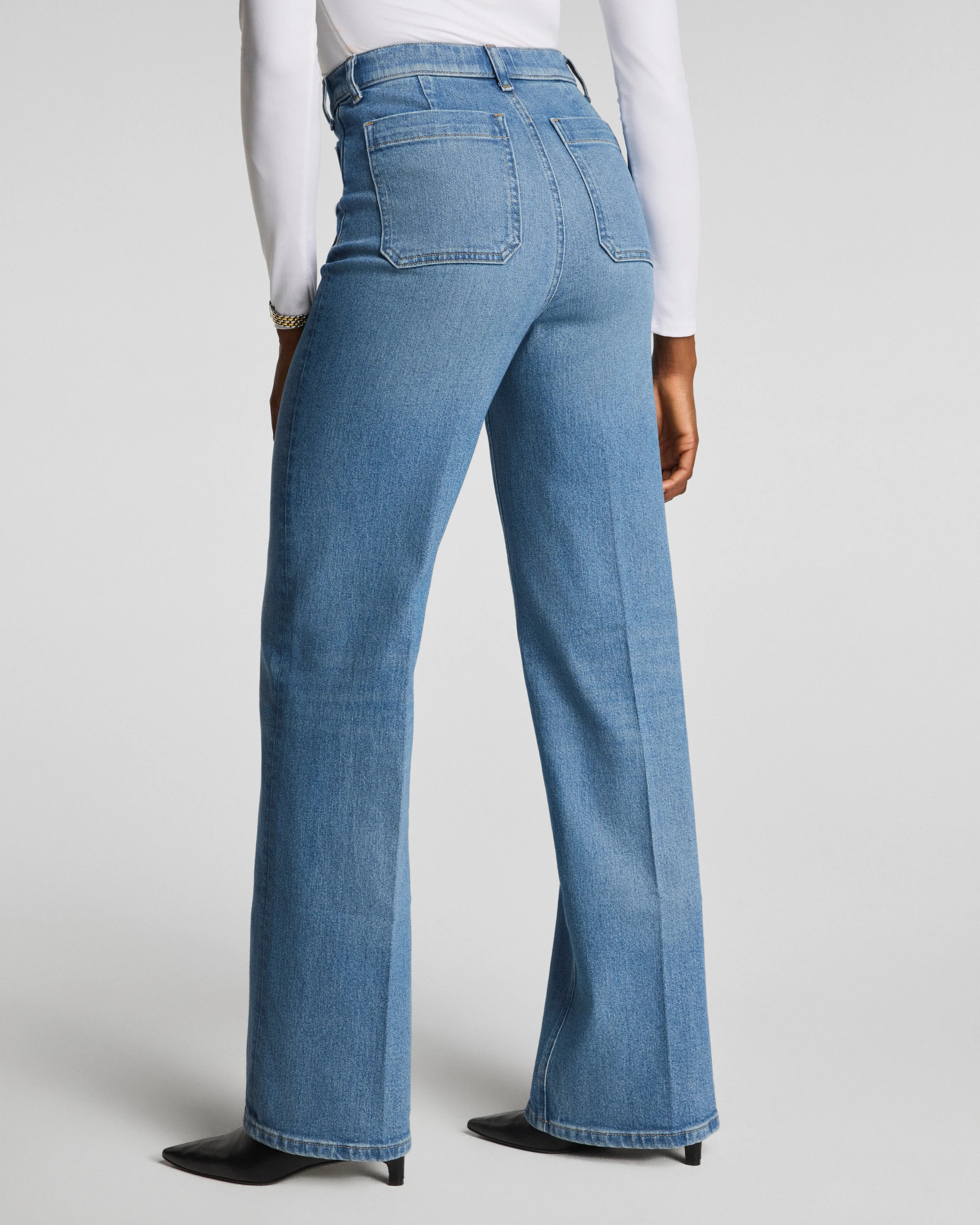 SPANXshape®  Authentic 360 Easy Flare Jeans with Patch Pockets | Spanx