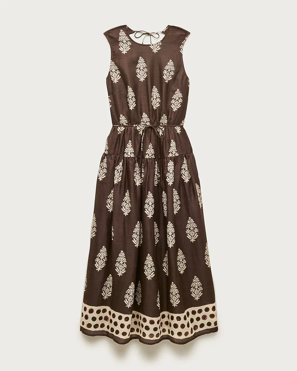 Open-back dress in cocoa block print | J. Crew US