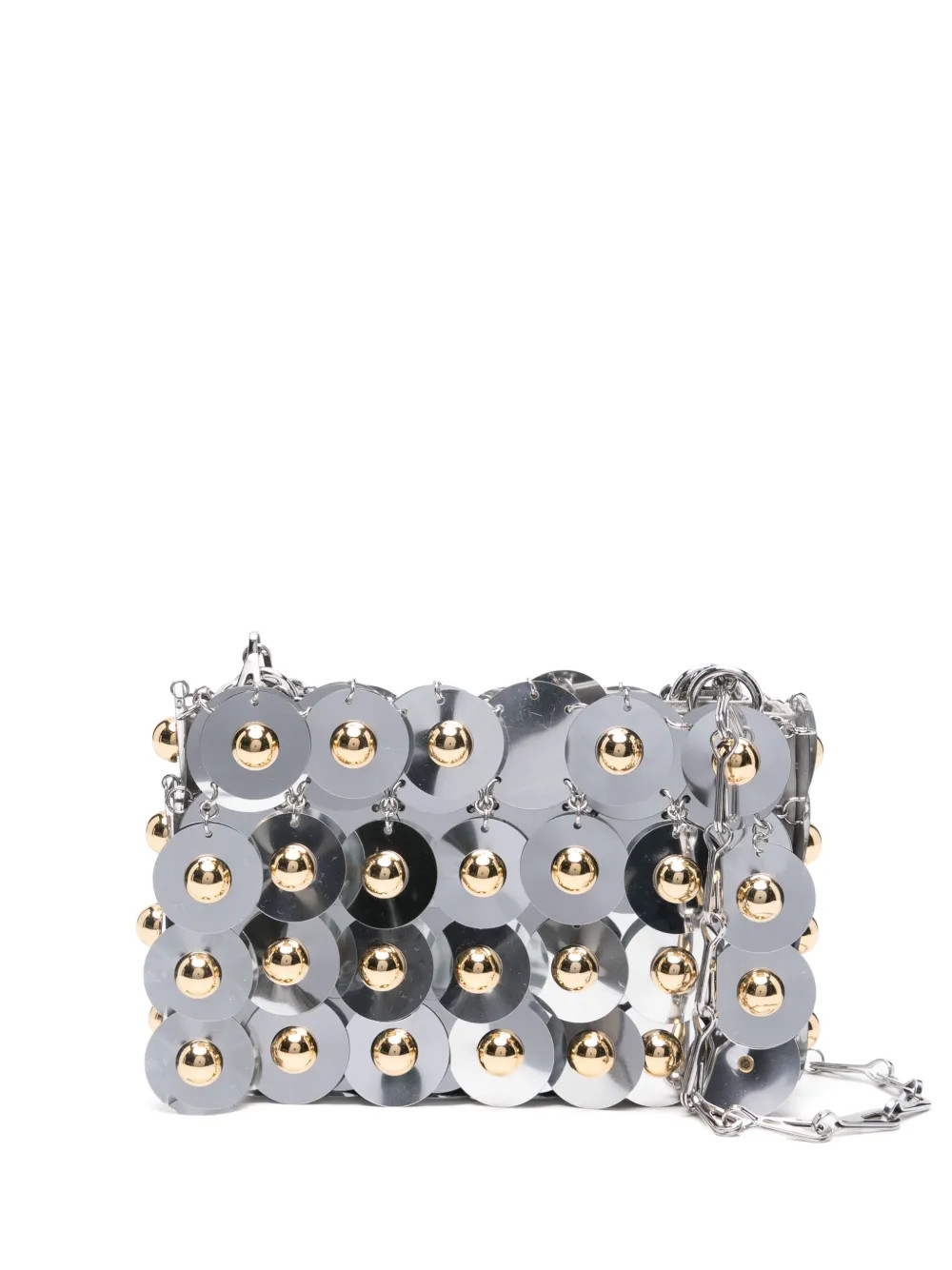 Rabanne Mini Sparkle Shoulder Bag | Silver | FARFETCH | Farfetch Global