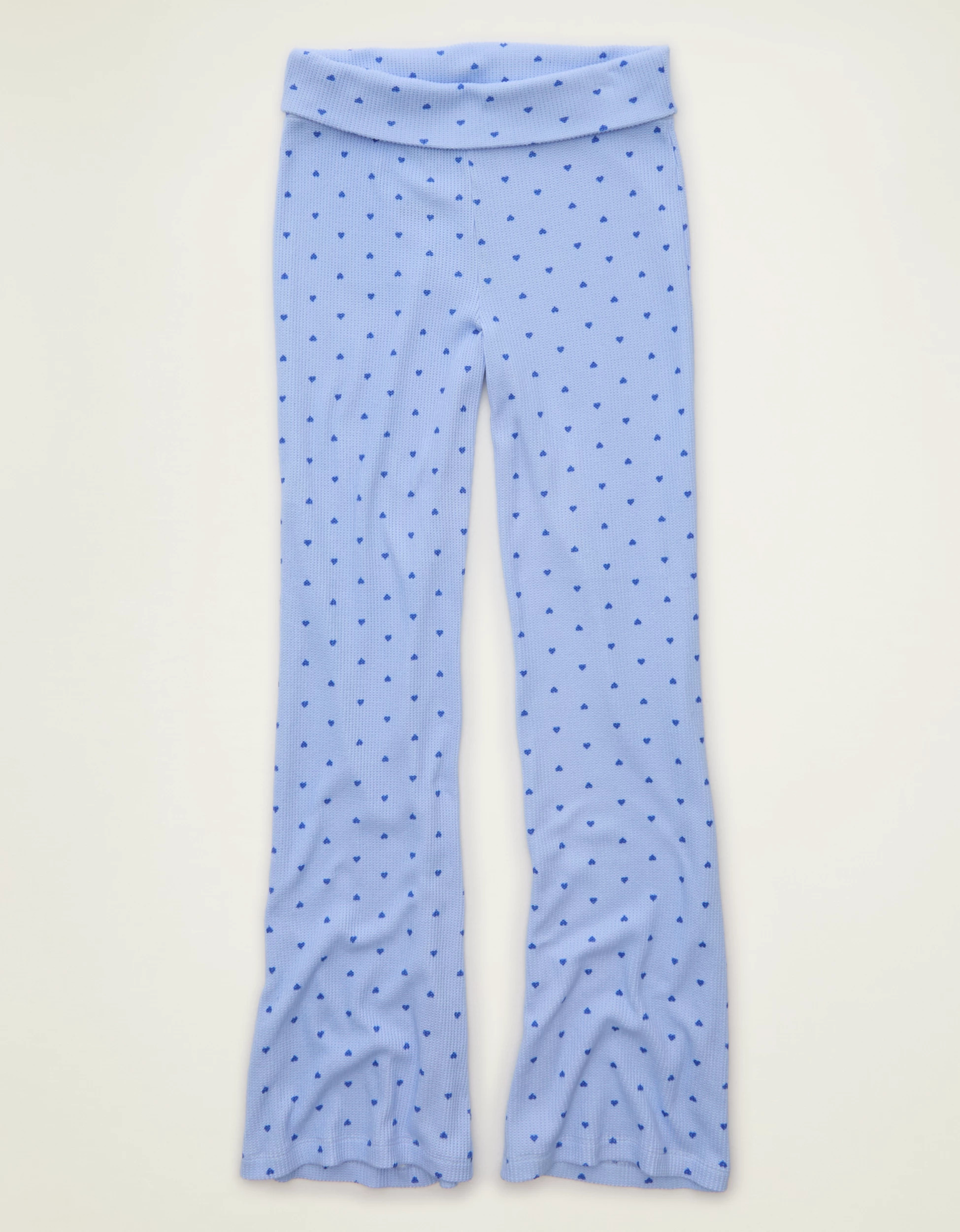 AE Luxe Plush Waffle Foldover Flare Pant | American Eagle Outfitters (US & CA)