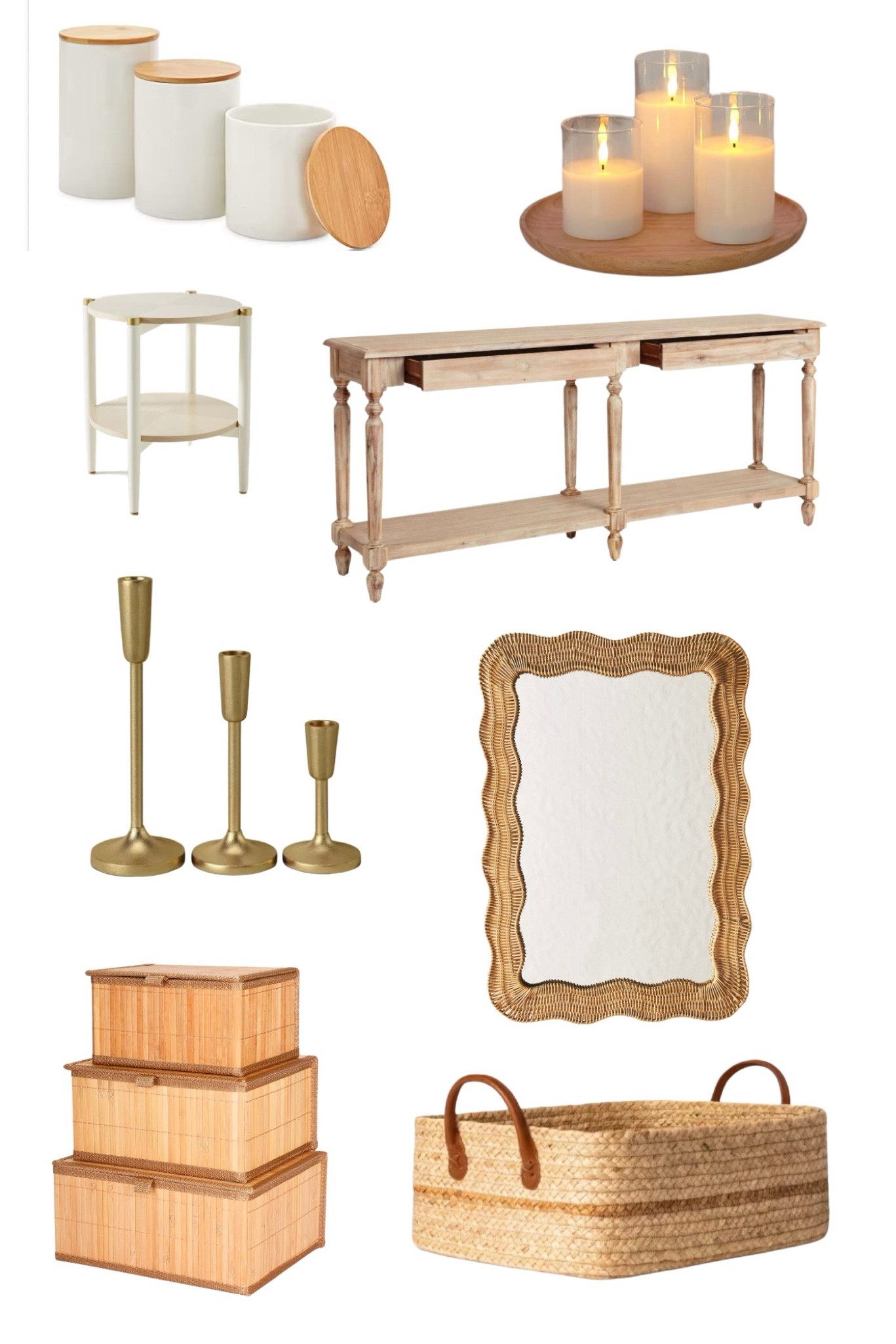 Neutral accessories elevate your home. They complement any decor style and can be moved from room to room for ‘area refreshes’ at a moments notice. 
Neutral home accessories, mirror, furniture, candle holder, storage boxes, baskets, Laura Carson miller, interior design, flameless candles, LTK home

#LTKHome #LTKFindsUnder50 #LTKStyleTip