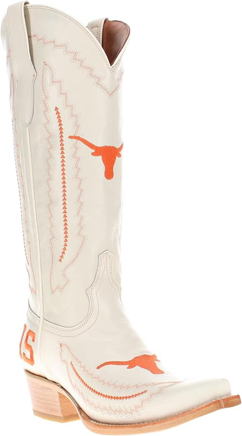 Women's Naomi Genuine Leather NCAA League Embroidery Snip Toe Cowgirl Boots | Amazon (US)