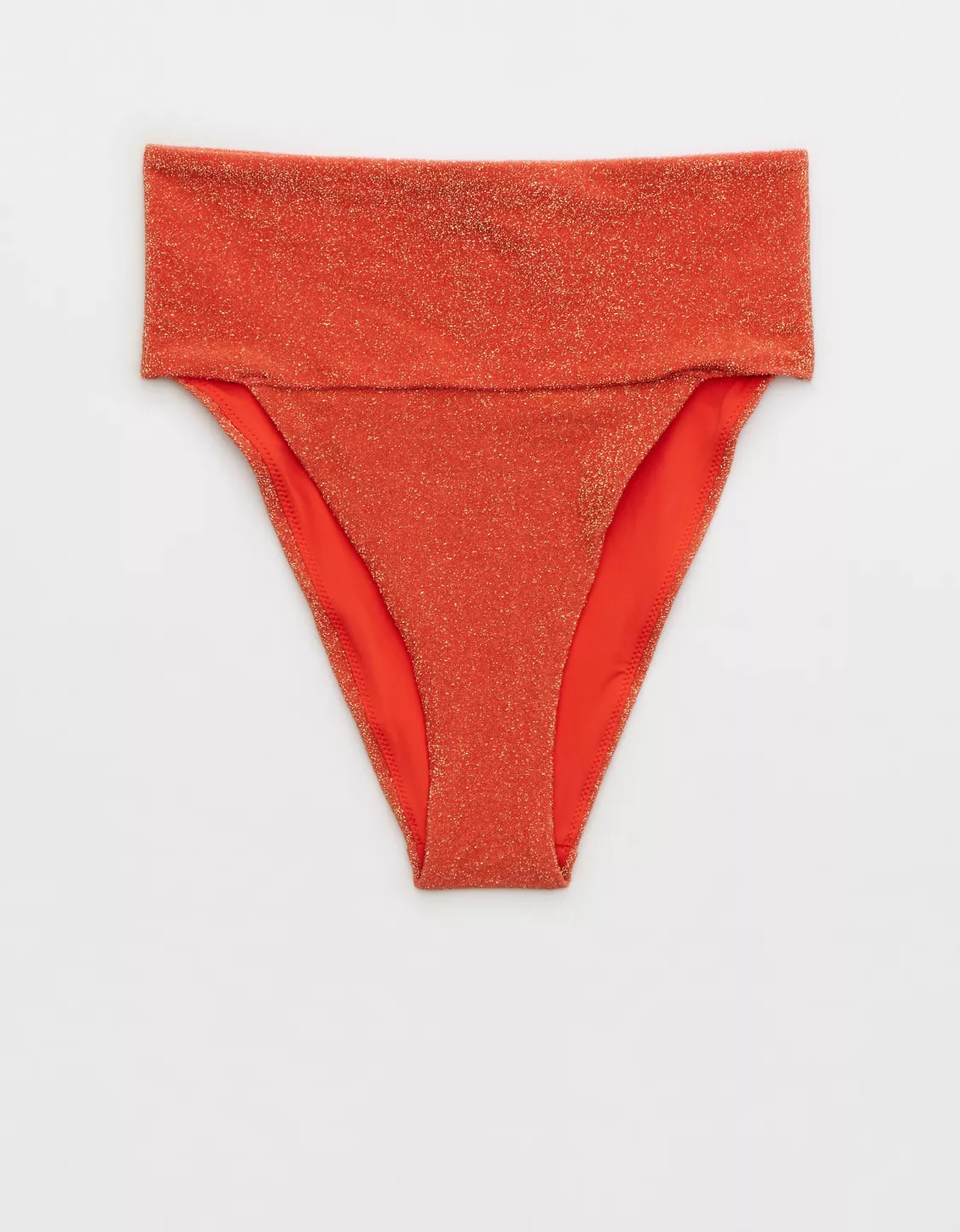 Aerie Sparkle Banded High Cut Cheeky Bikini Bottom | Aerie