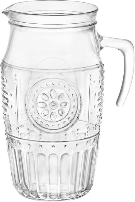 Bormioli Rocco Romantic, Elegant Floral Glass Pitcher, 60.75 oz, Made In Italy. | Amazon (US)