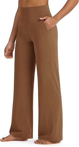 G4Free BareFeel Yoga Pants Women Wide Leg Pants with Pockets High Waisted Dress Pants Comfy Sweat... | Amazon (US)