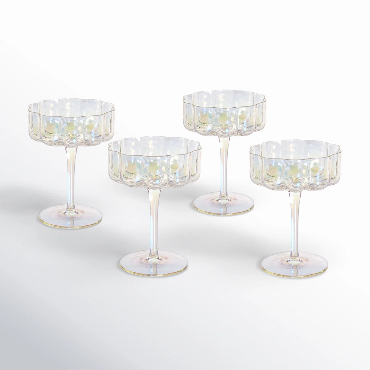 Reinhard 4-Piece Set Handblown Coupe Glasses | Wayfair North America