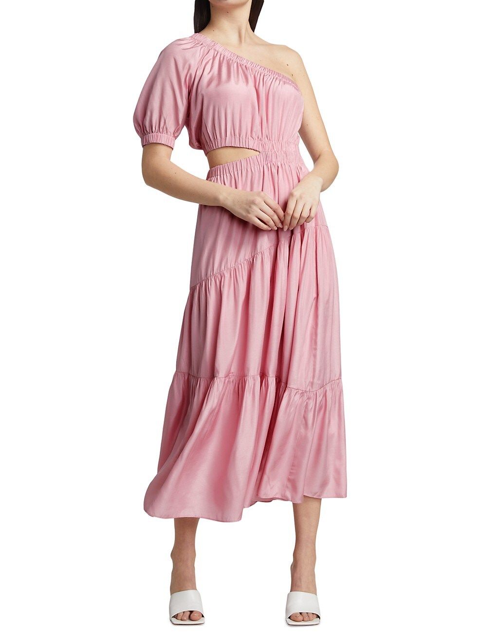 One-Shoulder Cut-Out Midi-Dress | Saks Fifth Avenue
