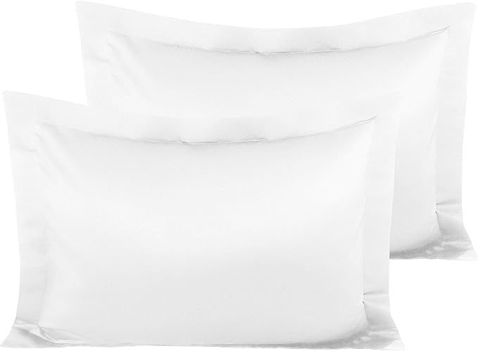 Amazon.com: NTBAY 2 Pcs Silk Satin Standard Pillow Shams, Soft Silky and Smooth Luxury 20x26 Deco... | Amazon (US)