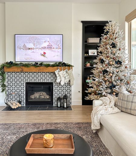 Cozy Christmas vibes ~ flocked tree, Holiday Frame TV print 

#LTKHoliday #LTKhome #LTKSeasonal