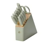Beautiful 12pc Sage Green Stainless Steel Knife Block Set Soft-Grip Handles by Drew Barrymore - W... | Walmart (US)