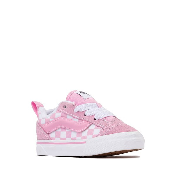 Vans Knu Skool Checkerboard Skate Shoe - Baby / Toddler - Pink / White | Journeys