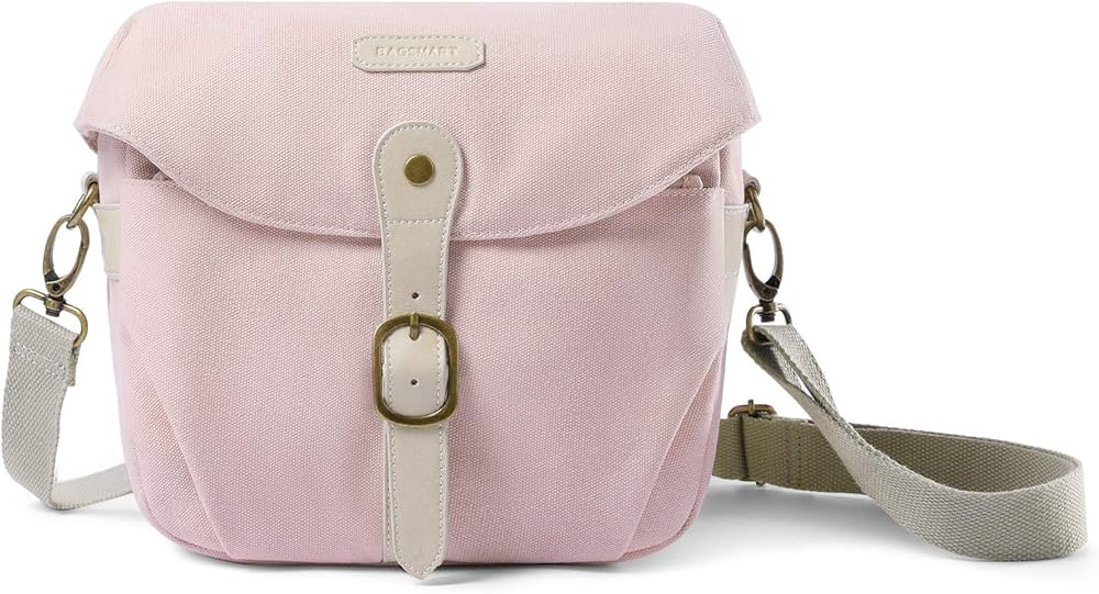 BAGSMART Camera Bag, SLR DSLR Canvas Camera Case, Vintage Padded Camera Shoulder Bag with Rain Co... | Amazon (US)