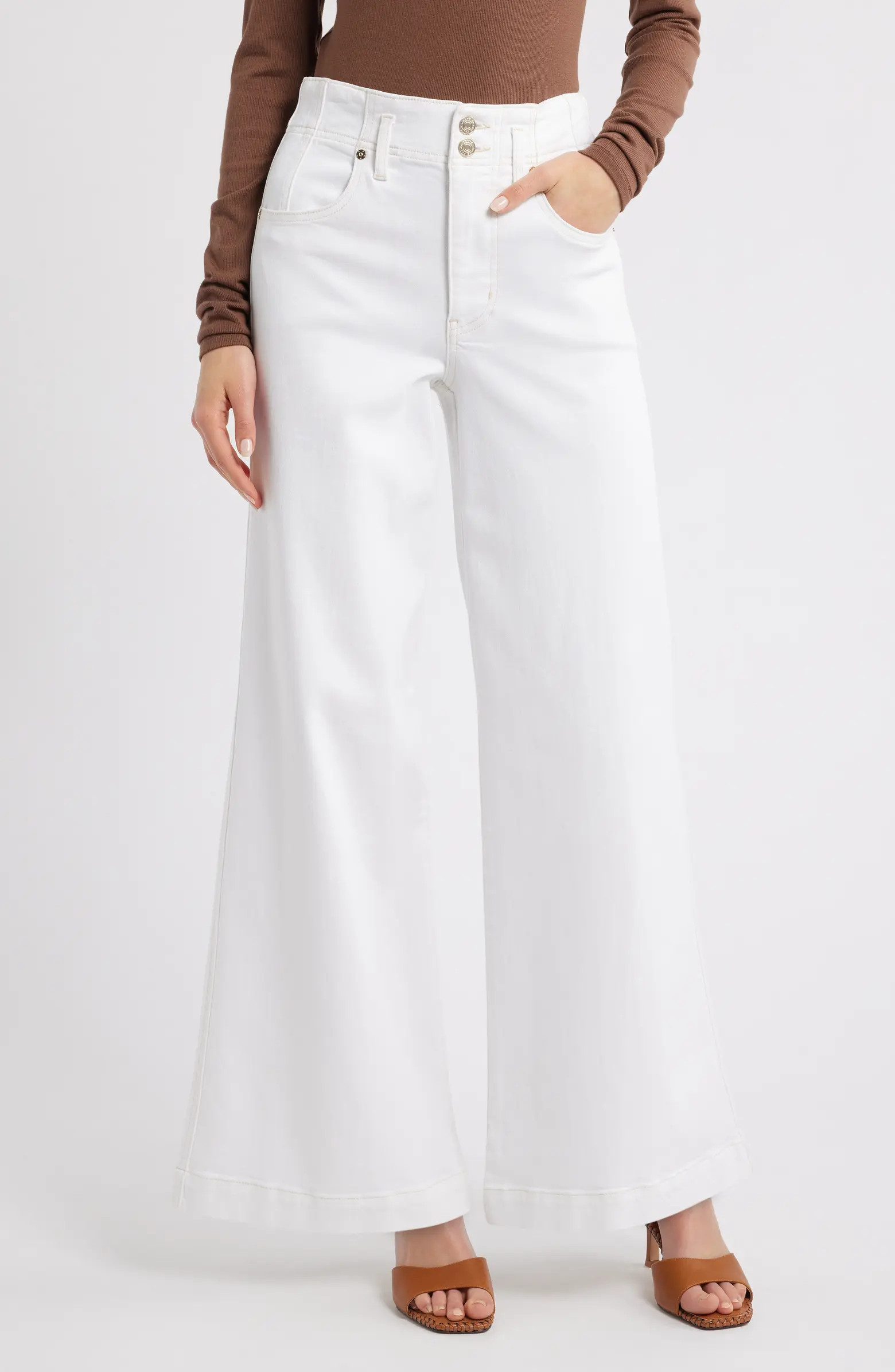 FRAME The Seamed Wide Leg Trouser Jeans | Nordstrom | Nordstrom
