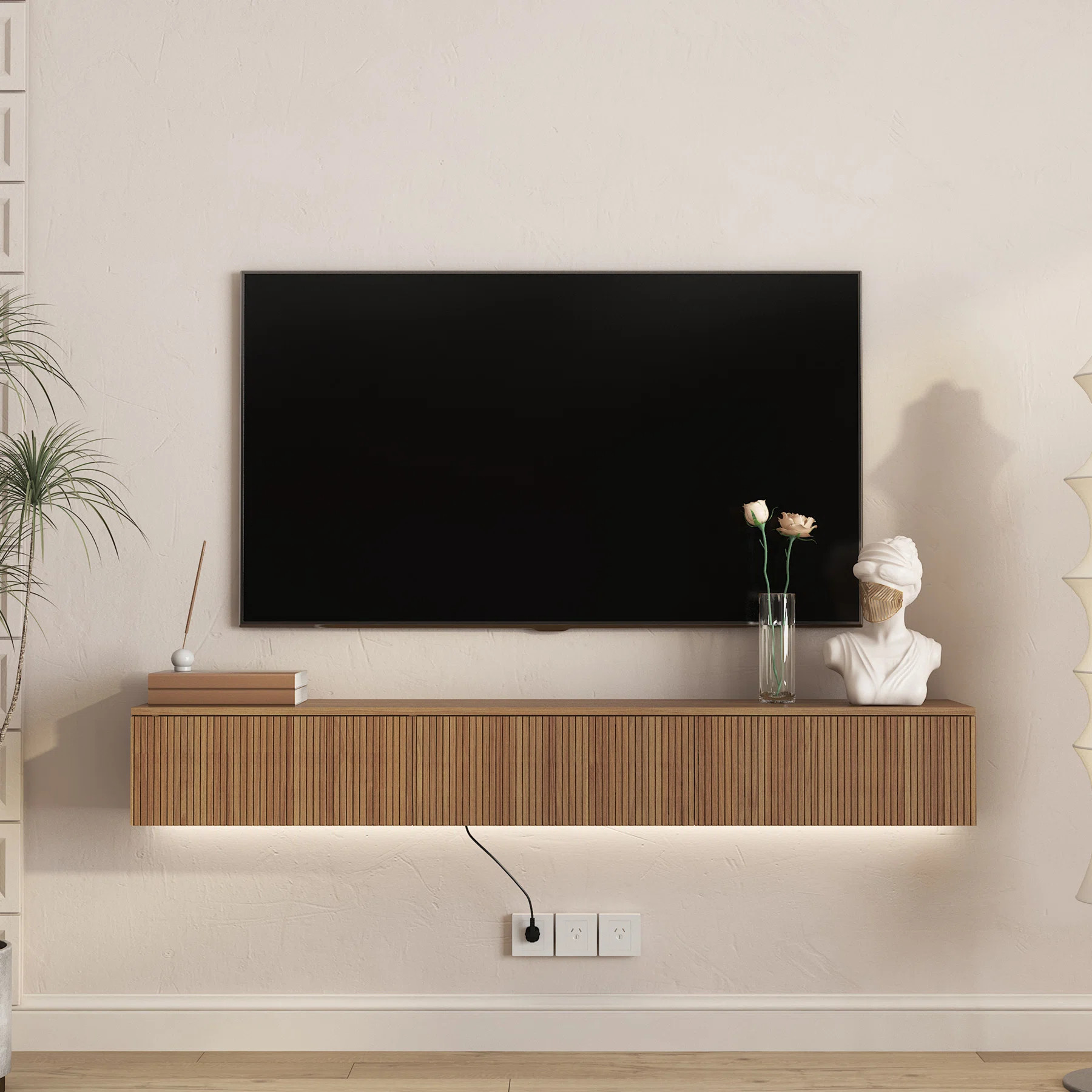 Floating TV Stand With Leds And Outlets | Wayfair North America