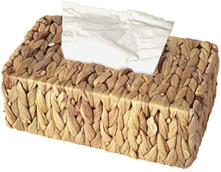 Vintiquewise QI003631.RC Water Hyacinth Wicker Rectangular Tissue Box Cover, Rectangle, Brown | Amazon (US)