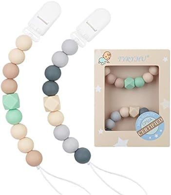 Pacifier Clip Baby Boys Silicone Paci Clip Teething Relief Teether Toy Soothie Binky Holder BPA F... | Amazon (US)